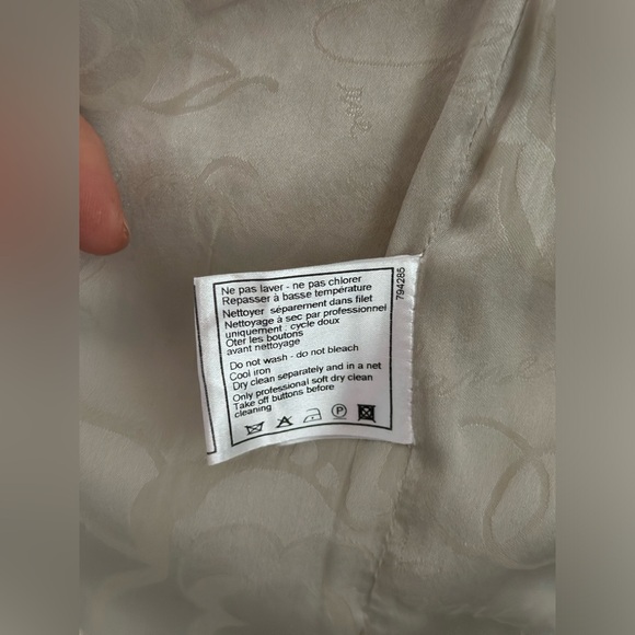 Authentic Chanel Sleeveless oatmeal wool fur trimmed dress size 40 - Picture 8 of 12